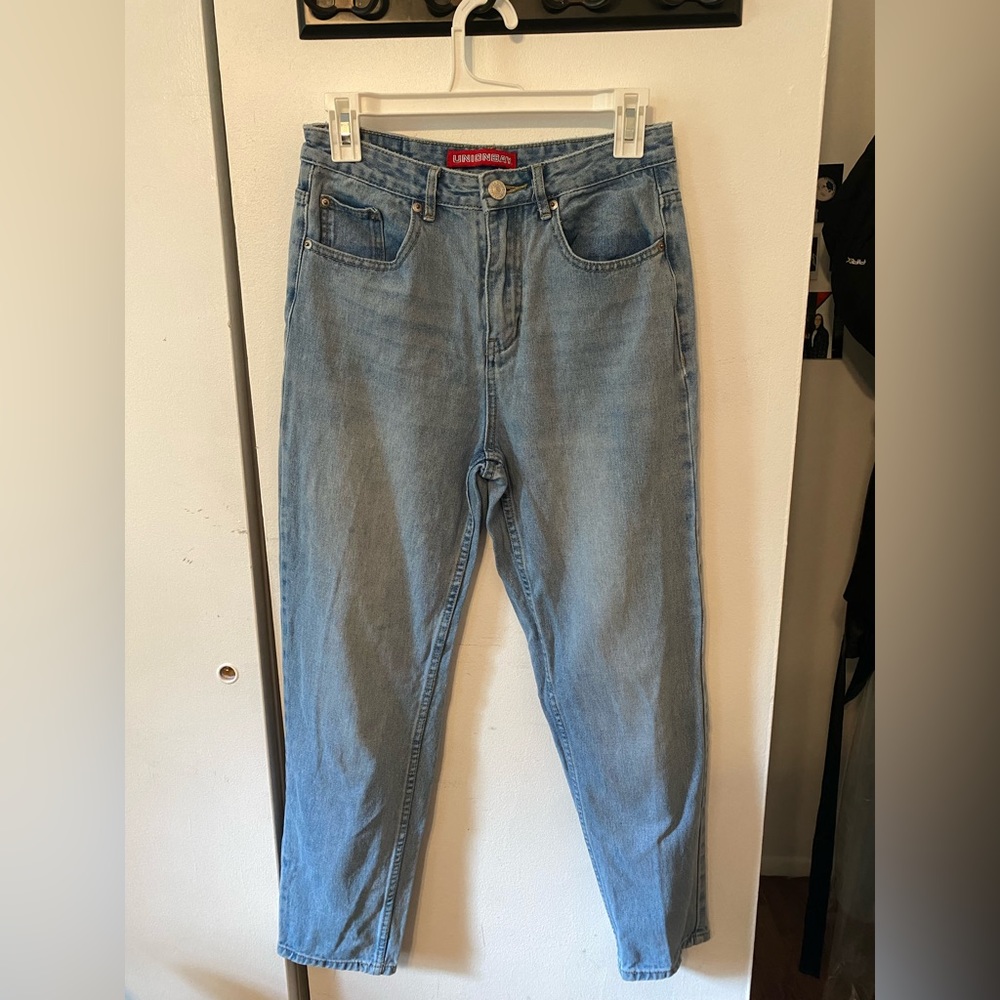 UNIONBAY High Waisted Straight Leg Light Blue Jeans